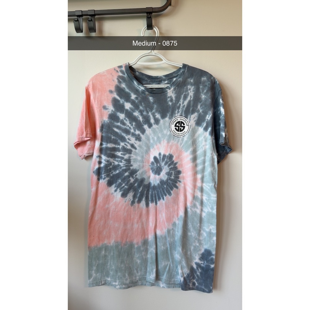 Simply Southern Perfectly Imperfect Tie Dye T-Shirt Pink Grey Leopard Lips M